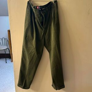 Chaps 100% cotton khaki pants with cuffs